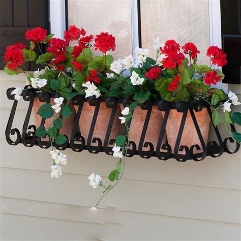 silver metal window box|36 inch window flower boxes.